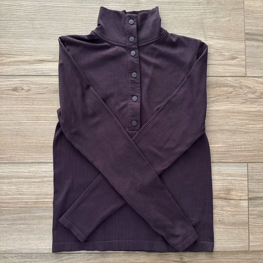 Athleta Women’s Flurry Seamless Henley- Dark Purple - Size Small NWOT